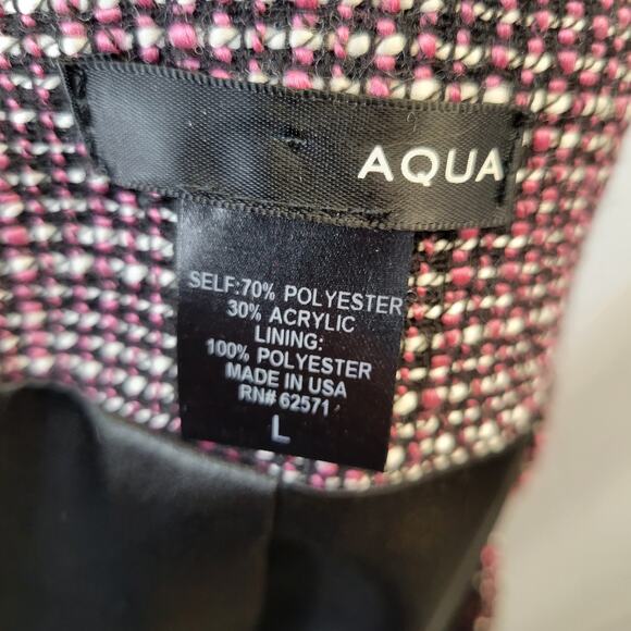 Aqua Tank Fit and Flare Dress and Matching Jacket Black Pink Tweed, L - Picture 6 of 12